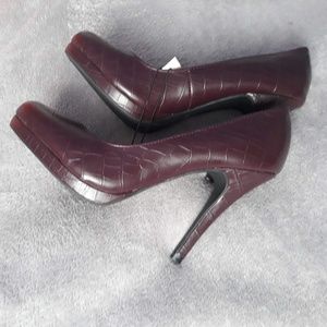New York & Company Burgundy Platform Heels